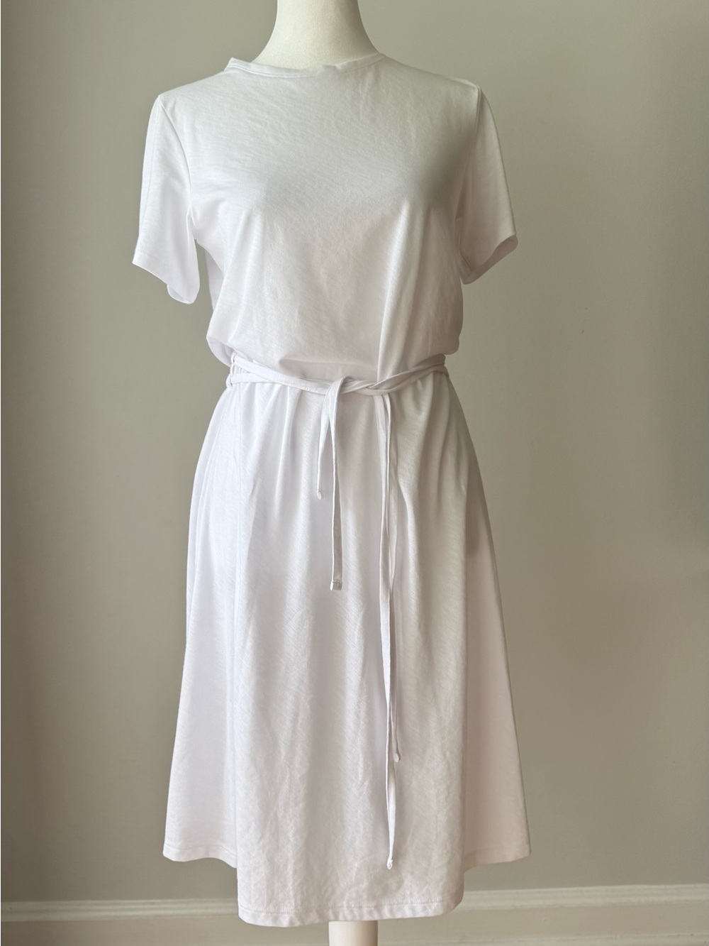 Theory Vormond K Atmos Light White Tie Waist Dress NWT Size S